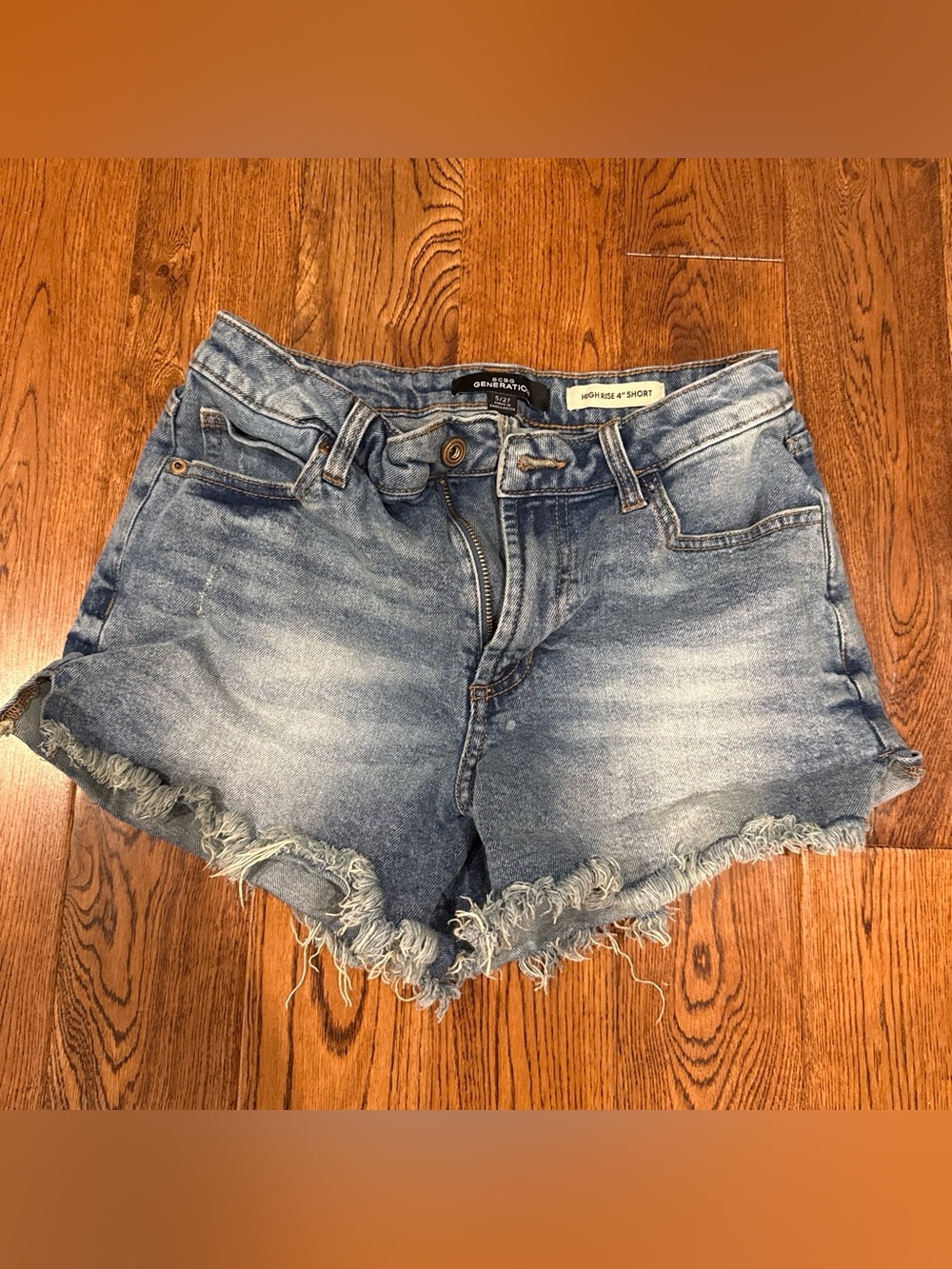 BCBG Distressed Light Blue Denim Cutoff Shorts